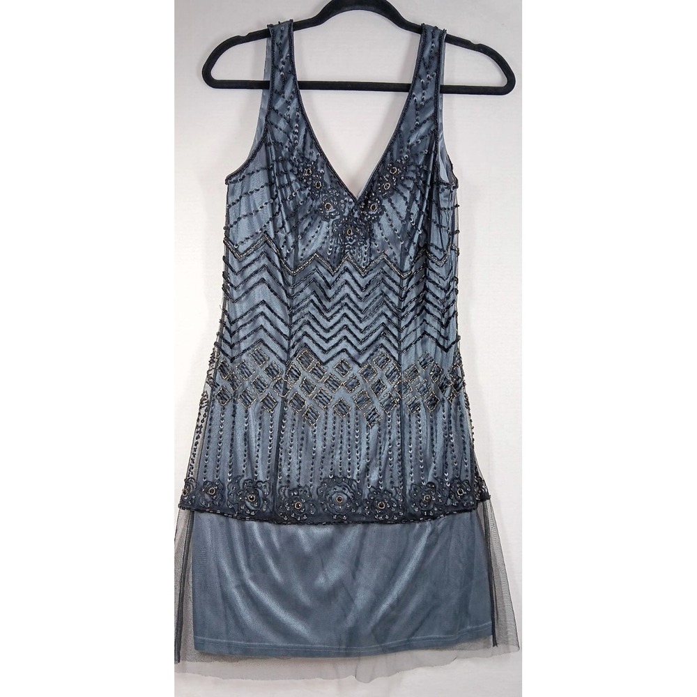 Sue Wong Blue Beaded Wedding Dress